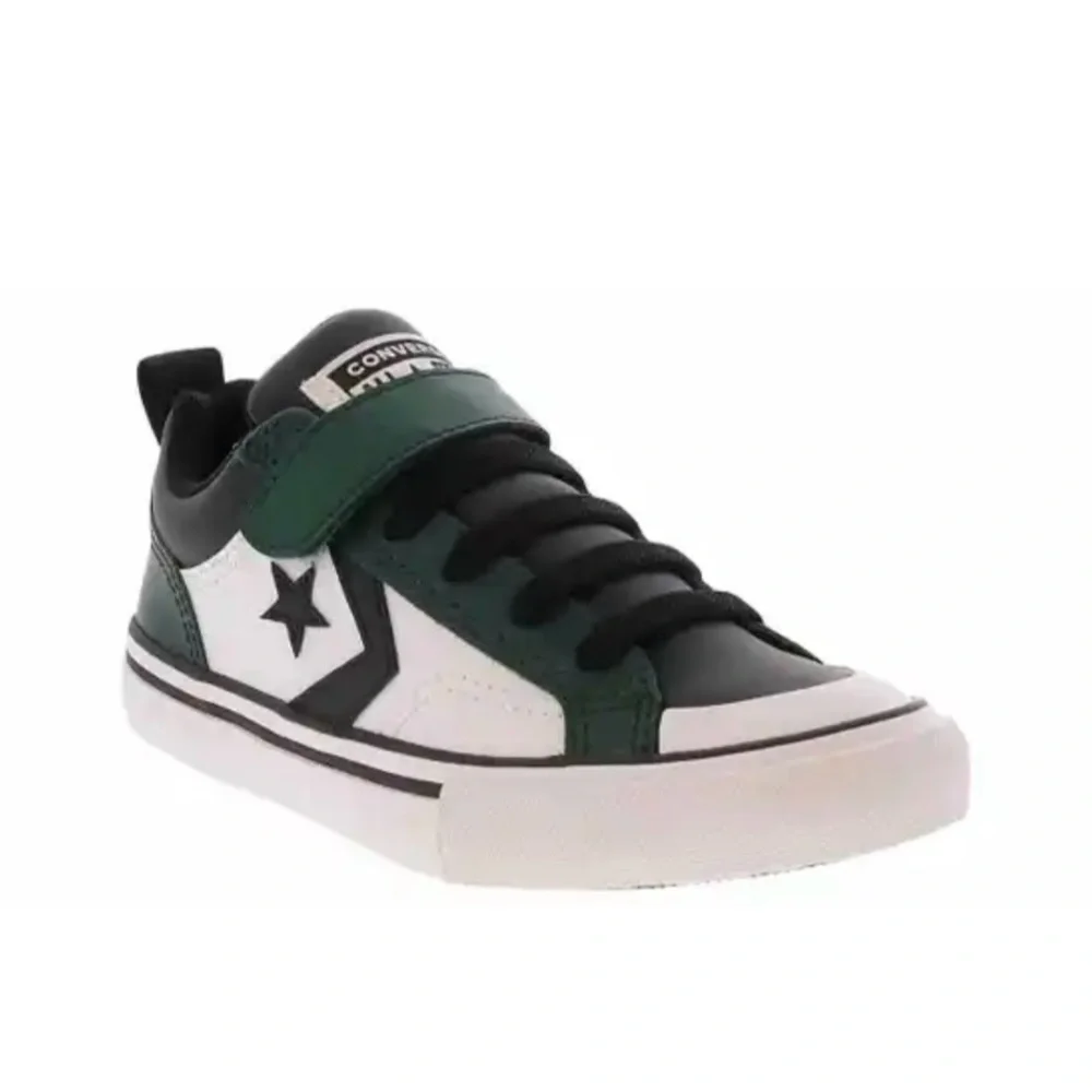 CONVERSE PRO BLAZE EASY-ON YOUTH BOYS' Black and Green Low-Top Sneakers - Picture 4 of 12